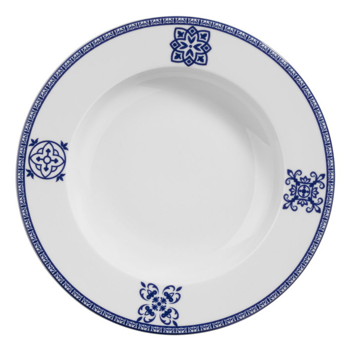 Hermia Vajilla de Porcelana de 24 Piezas en Azul Marino y Turquesa